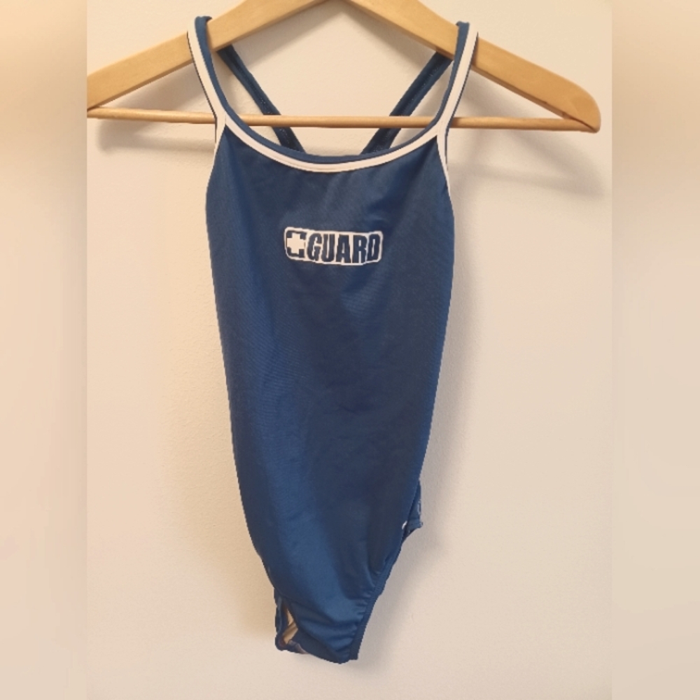 Dolfin Women's Blue "+Guard" One Piece Swim Suit, size 30